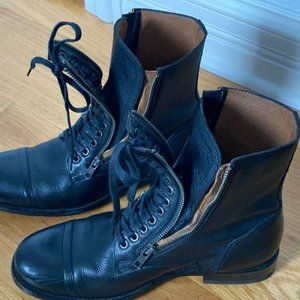Frye and Co. Mens Tyler Double Zip Black Ankle Boots Size 8